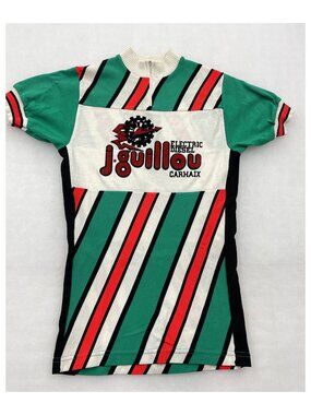 Vintage 1980's Noret Team J. Guillou France Knit Cycling Jersey Sweater Men's S